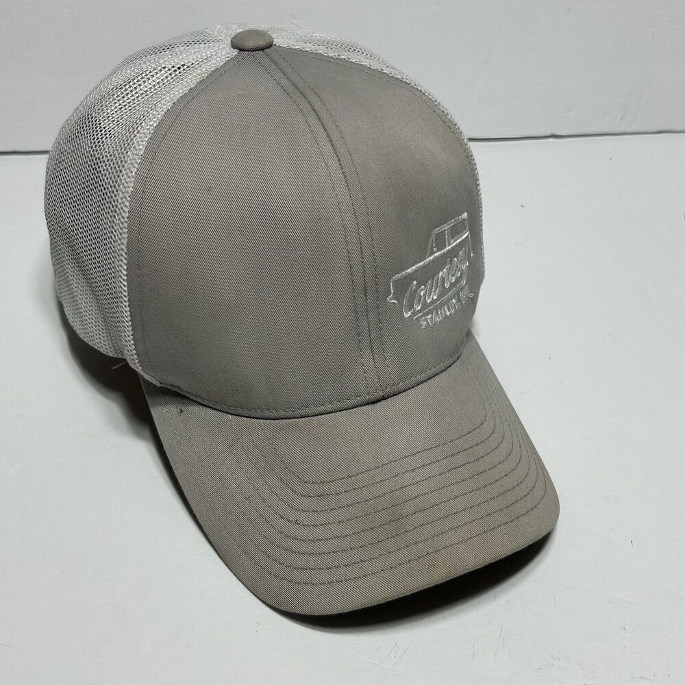 Courtesy Auto Stanley WI Gray Mens Hat Snapback Adjustable Ball Cap Baseball